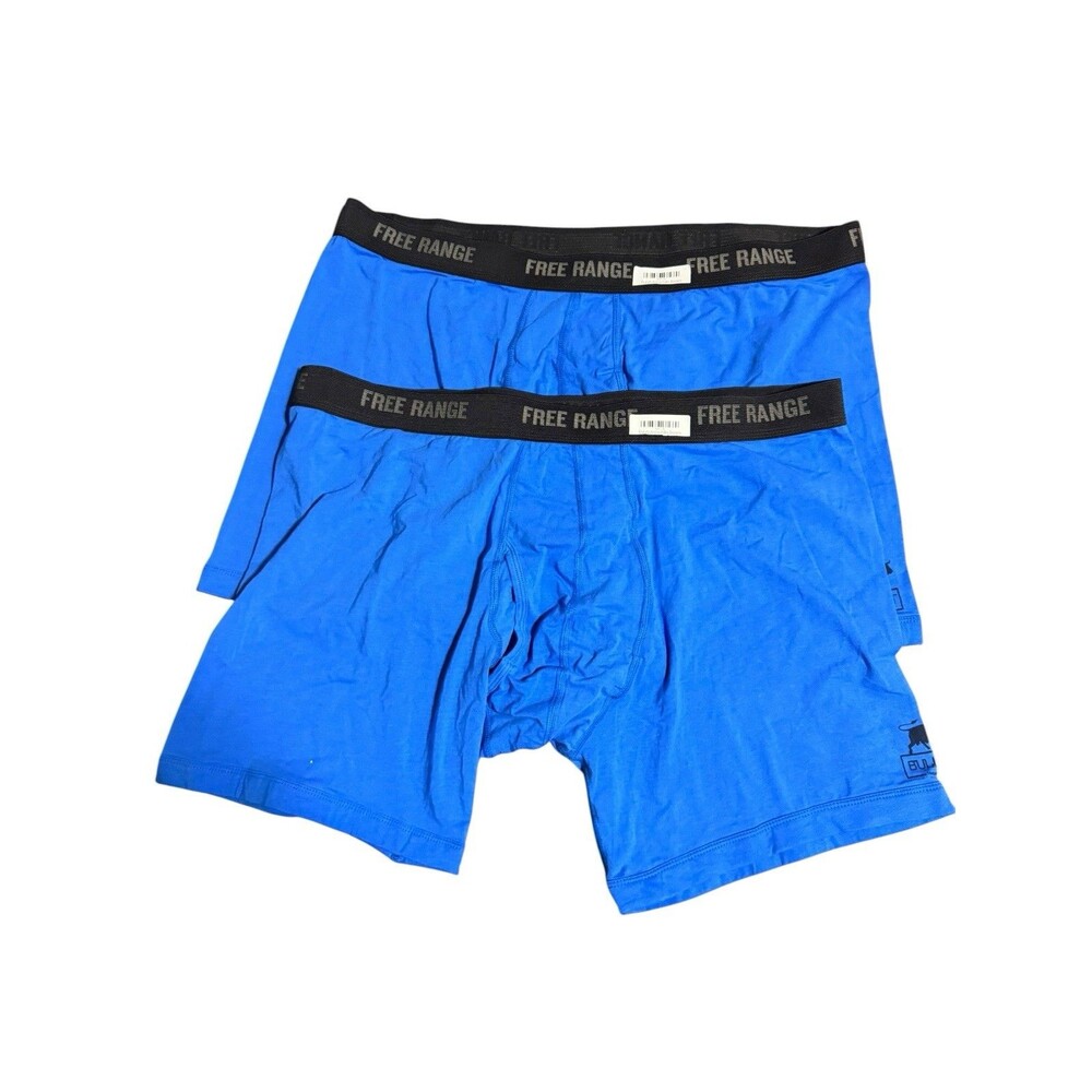 Duluth Free Range Bullpen Organic Cotton Boxer Briefs 2-Pack Blue 2XL New
